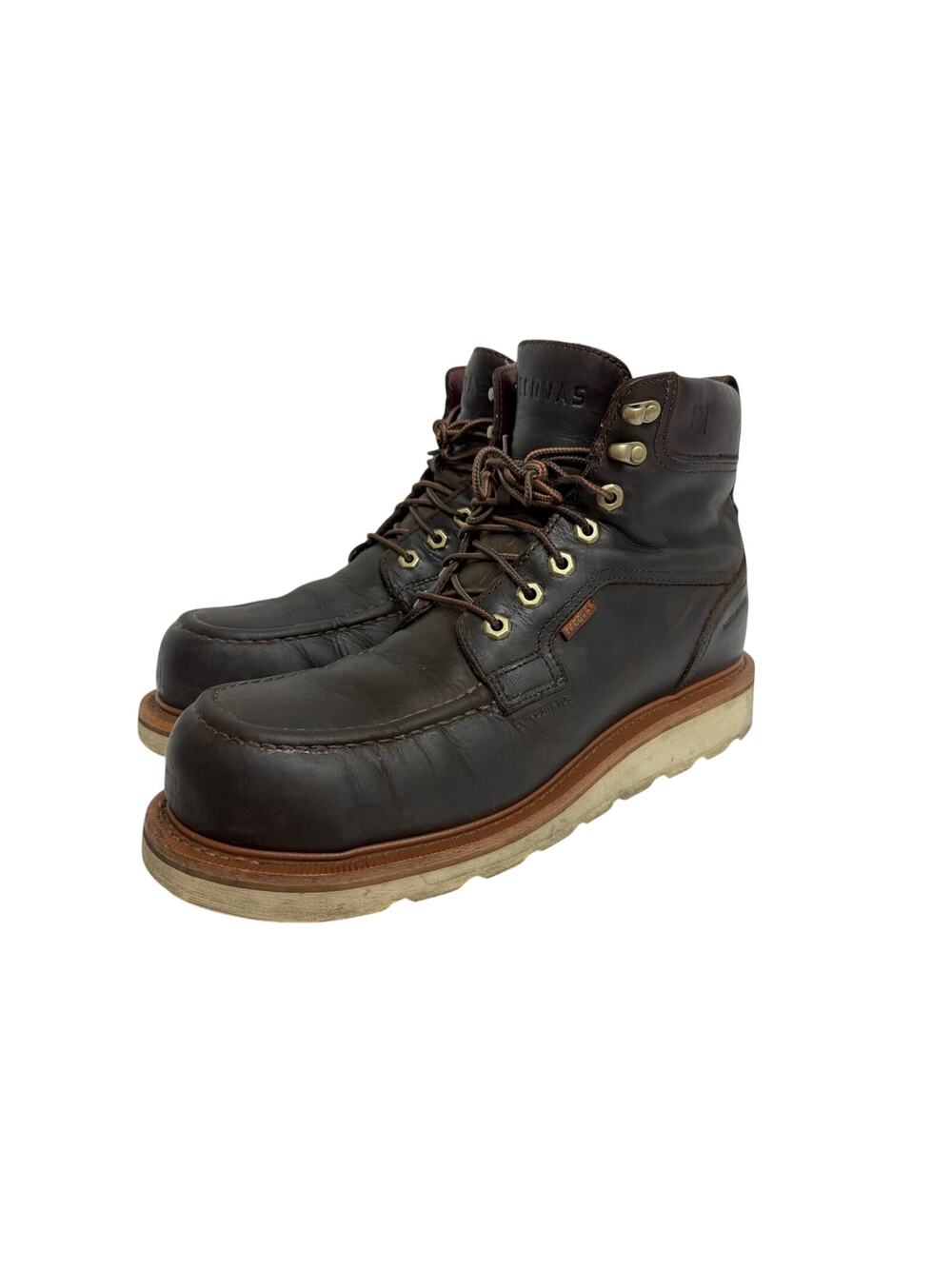 Tecovas Dark Brown Leather Moc Toe Work Boots